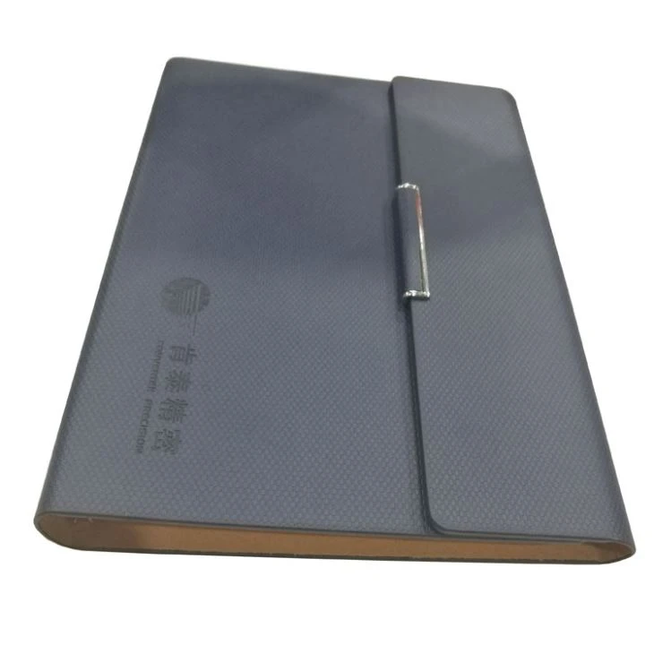PVC Leather Notabook in Duustere Blauw Flap Cover